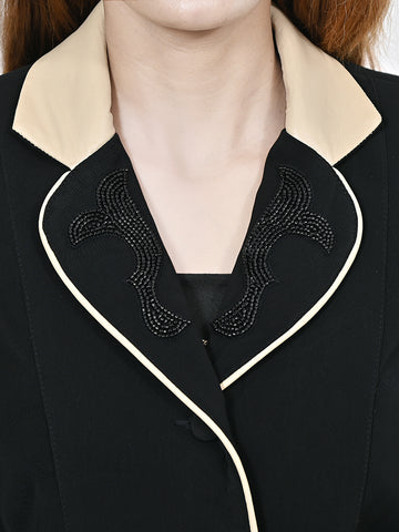 American Darling Genuine Suede Embroidered leather Jacket ladies Girl Black